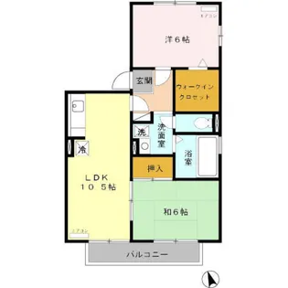 ガーラウエストB棟【2階】の間取り