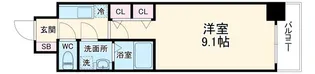 セイル淀屋橋【7階】の間取り