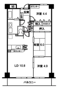 エバーグリーンコート【5階】の間取り