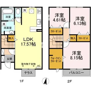 サンライズi C棟【2階】の間取り