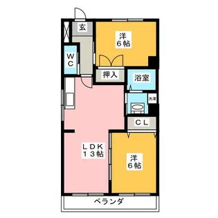 ハイツ平田【4階】の間取り