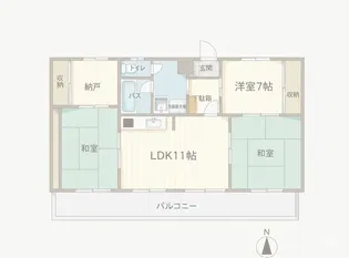 池尻ハイム舟入【6階】の間取り
