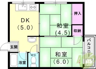 ニュー大開マンション【4階】の間取り