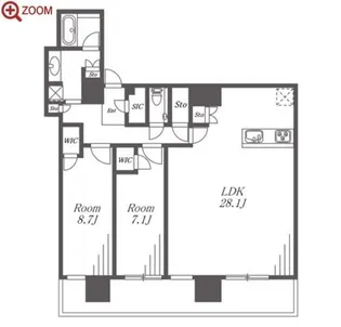2LDKの間取り画像
