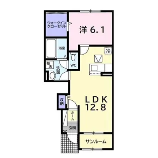 キャトル・セゾンI【1階】の間取り