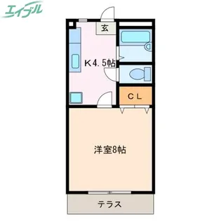 コーポベルウッドII【1階】の間取り