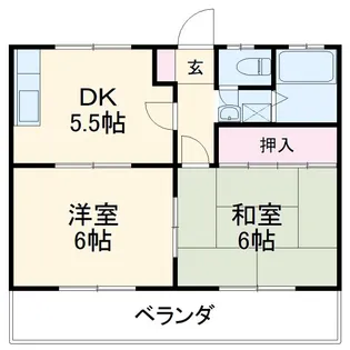 山口ハイツ【1階】の間取り
