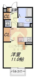 新ハイツウグイスB棟【2階】の間取り