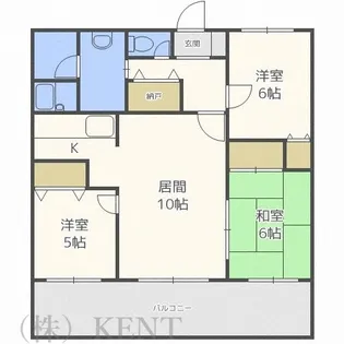 ライオンズマンション西線6条【3階】の間取り