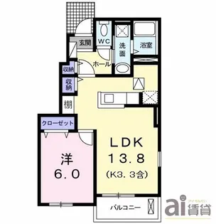 東京都武蔵村山市三ツ木1【アパート】の間取り