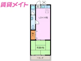 サンリバーハイツ【2階】の間取り