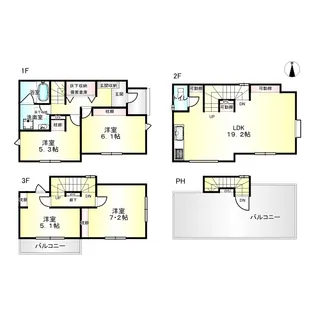 東京都板橋区板橋3【一戸建】の間取り