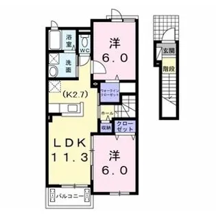 東京都東大和市奈良橋5【アパート】の間取り