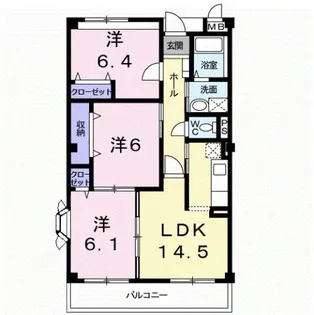 ソレアード・K【3階】の間取り