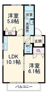 エスプワールA【2階】の間取り