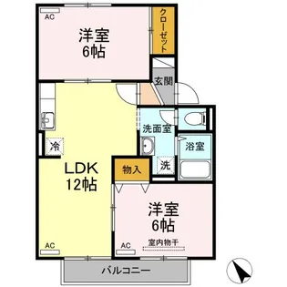 サン・ルミエール D棟【2階】の間取り