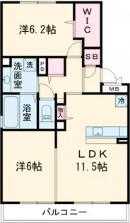 大阪府交野市私部6【アパート】の間取り