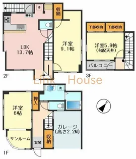 東京都葛飾区細田4【一戸建】の間取り