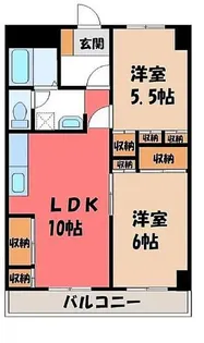 ラポールヤナセ【2階】の間取り