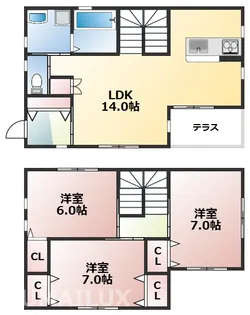 熊本県熊本市中央区帯山4【一戸建】の間取り