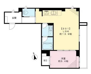 東京都新宿区若松町【マンション】の間取り