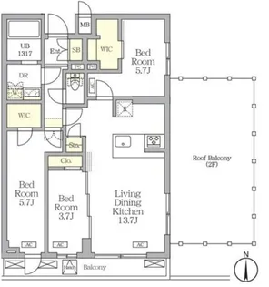 アジールコート都立大学【3階】の間取り