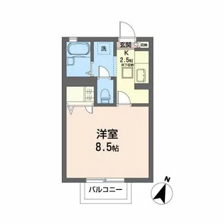 ディアコート宮城野【1階】の間取り