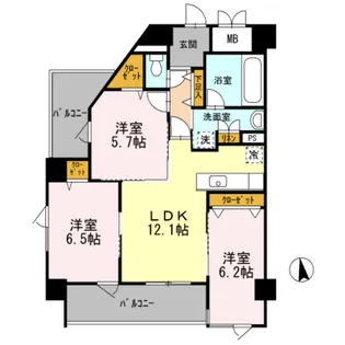 セイクレッド【3階】の間取り