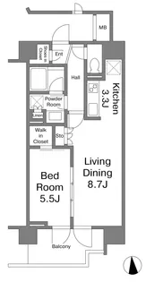 ベリスタ神楽坂【10階】の間取り