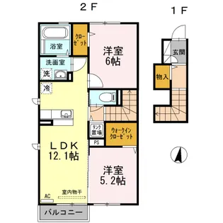 アネシス船見【2階】の間取り