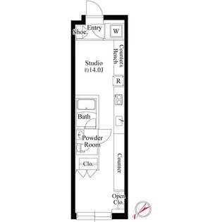 東京都渋谷区恵比寿2【マンション】の間取り