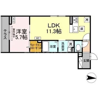 アンソレイエII【1階】の間取り