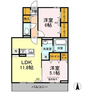 グランディール【3階】の間取り