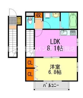 ナリトモ仁戸名D【2階】の間取り
