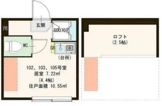 東京都新宿区北新宿2【アパート】の間取り