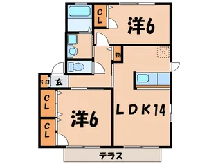 ウエストソレイユ【1階】の間取り