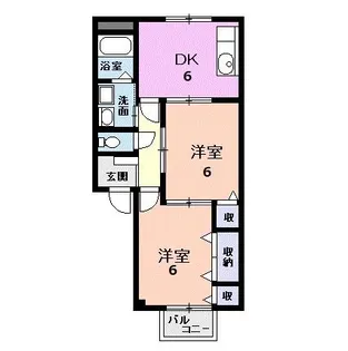 ファミールM&T B【2階】の間取り