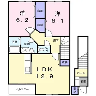 サンヒルズA【2階】の間取り
