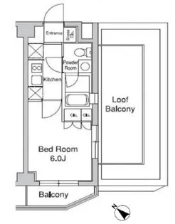 プラウドフラット目黒行人坂【4階】の間取り