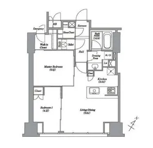 東京都港区高輪1【マンション】の間取り