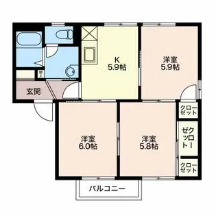 ディアス広畑【1階】の間取り