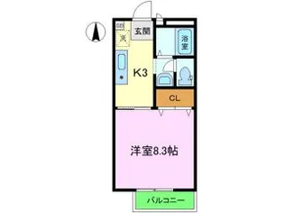 リヨンドール桂 北棟【1階】の間取り