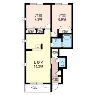 エリジオン【1階】の間取り