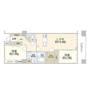 グローリオ錦糸町【13階】の間取り