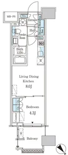 レガシス中目黒【9階】の間取り
