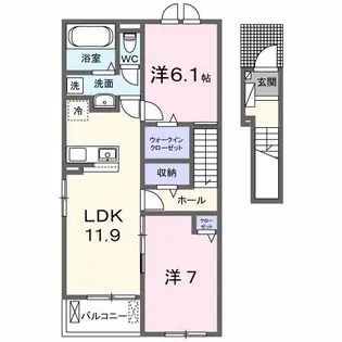 コルヴェール【2階】の間取り