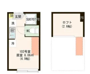 シースカイ平井【1階】の間取り