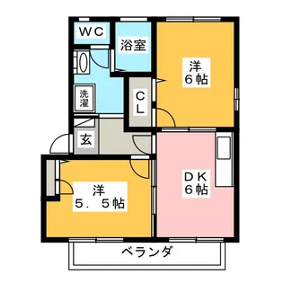 SUNMALL DAIBA C【2階】の間取り