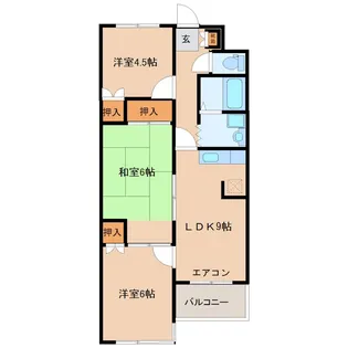 ホイゼルきぬ【3階】の間取り