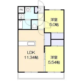 エトワール南宮崎【2階】の間取り
